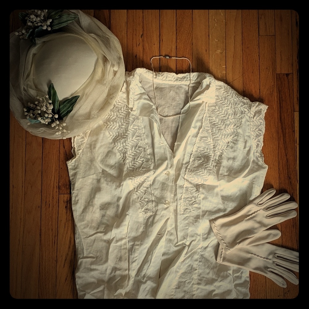 Vintage Sheer Button Up Blouse AS IS